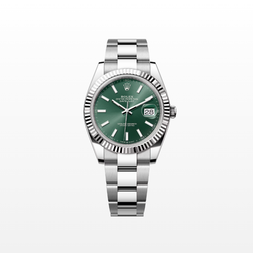 Rolex Datejust 41mm, Stainless Steel, Green, Oyster, Ref# 126334-0027, dated 2025