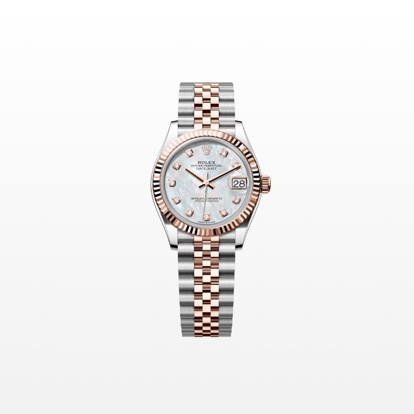 Rolex Datejust 31mm, 18k RG & Stainless Steel, Mother of Pearl Diamond, Jubilee, Ref# 278271-0026, dated 2026
