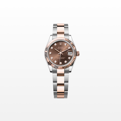 Rolex Datejust 31mm, 18k RG & Stainless Steel, Chocolate Diamond, Oyster, Ref# 278271-0027, dated 2026