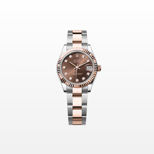 Rolex Datejust 31mm, 18k RG & Stainless Steel, Chocolate Diamond, Oyster, Ref# 278271-0027, dated 2026