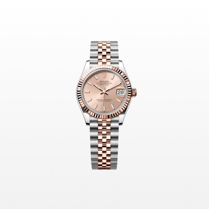 Rolex Datejust 31mm, 18k RG & Stainless Steel, Pink, Jubilee, Ref# 278271-0010, dated 2026