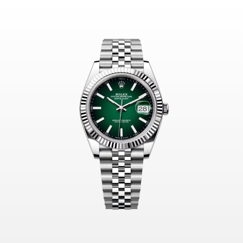 Rolex Datejust 41mm, Stainless Steel, Green Ombré, Jubilee, Ref# 126334-0034, dated 2026