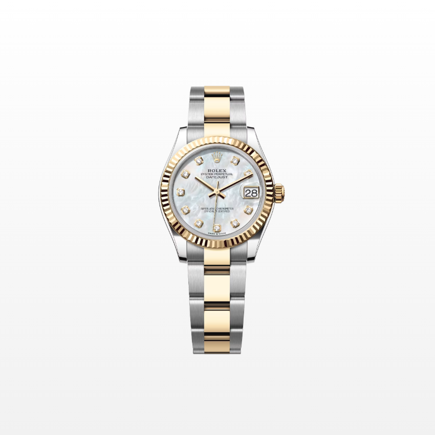 Rolex Datejust 31mm, 18k YG & Stainless Steel, Mother of Pearl Diamond, Oyster, Ref# 278273-0027, dated 2026