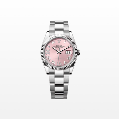 Rolex Datejust 36mm, Stainless Steel, Pink Roman Diamond, Oyster, Ref# 126234-0032, dated 2025