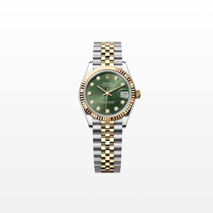 Rolex Datejust 31mm, 18k YG & Stainless Steel, Green Diamond, Jubilee, Ref# 278273-0030, dated 2026