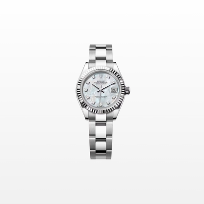 Rolex Lady-Datejust 28mm, 18k WG & Stainless Steel, Mother of Pearl Diamond, Oyster, Ref# 279174-0010, dated 2026