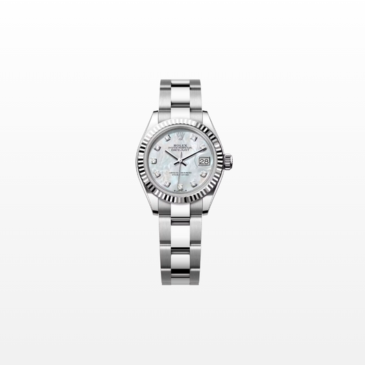 Rolex Lady-Datejust 28mm, 18k WG & Stainless Steel, Mother of Pearl Diamond, Oyster, Ref# 279174-0010, dated 2026