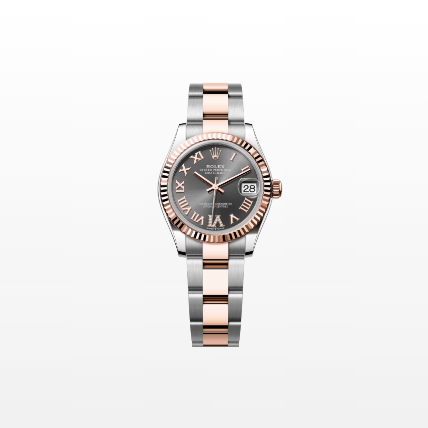 Rolex Datejust 31mm, 18k RG & Stainless Steel, Slate Roman Diamond, Oyster, Ref# 278271-0029, dated 2026