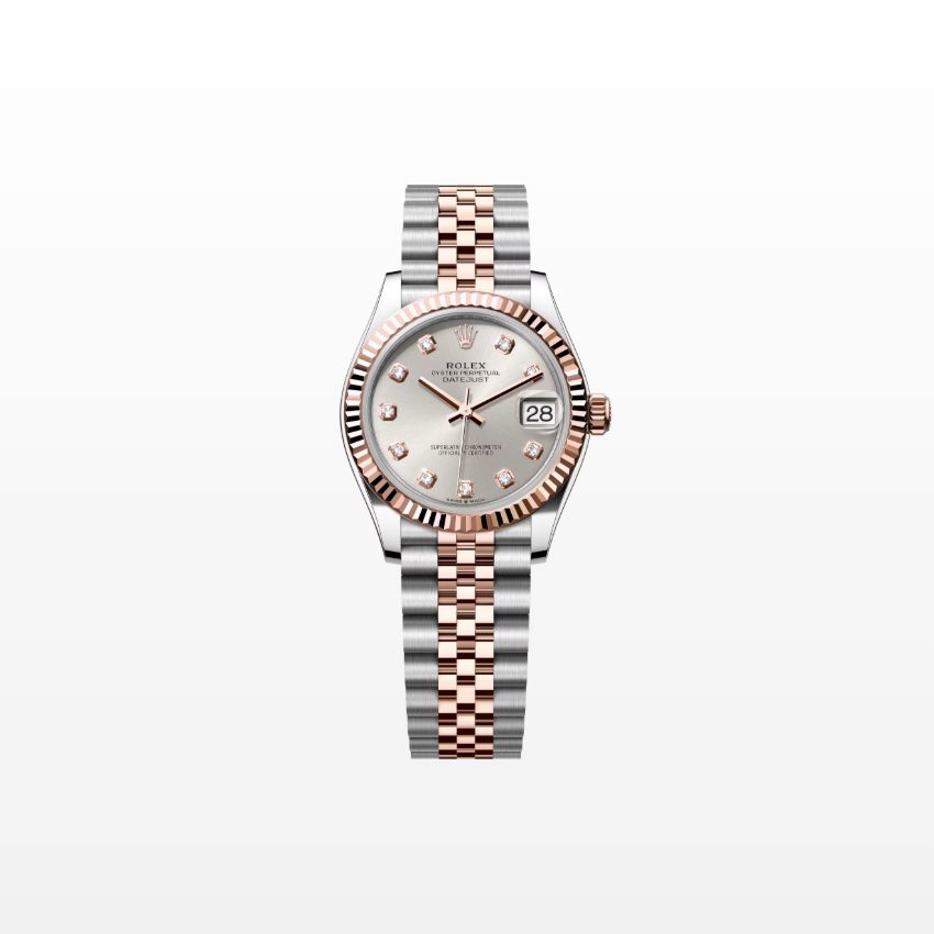 Rolex Datejust 31mm, 18k RG & Stainless Steel, Silver Diamond, Jubilee, Ref# 278271-0016, dated 2026