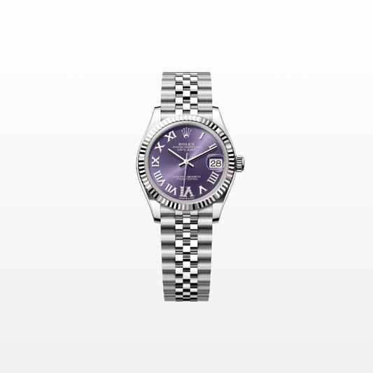 Rolex Datejust 31mm, Stainless Steel, Purple Roman VI Diamond, Jubilee, Ref# 278274-0026, dated 2025