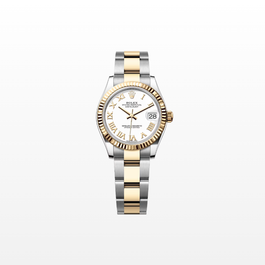 Rolex Datejust 31mm, 18k YG & Stainless Steel, White Roman, Oyster, Ref# 278273-0001, dated 2026