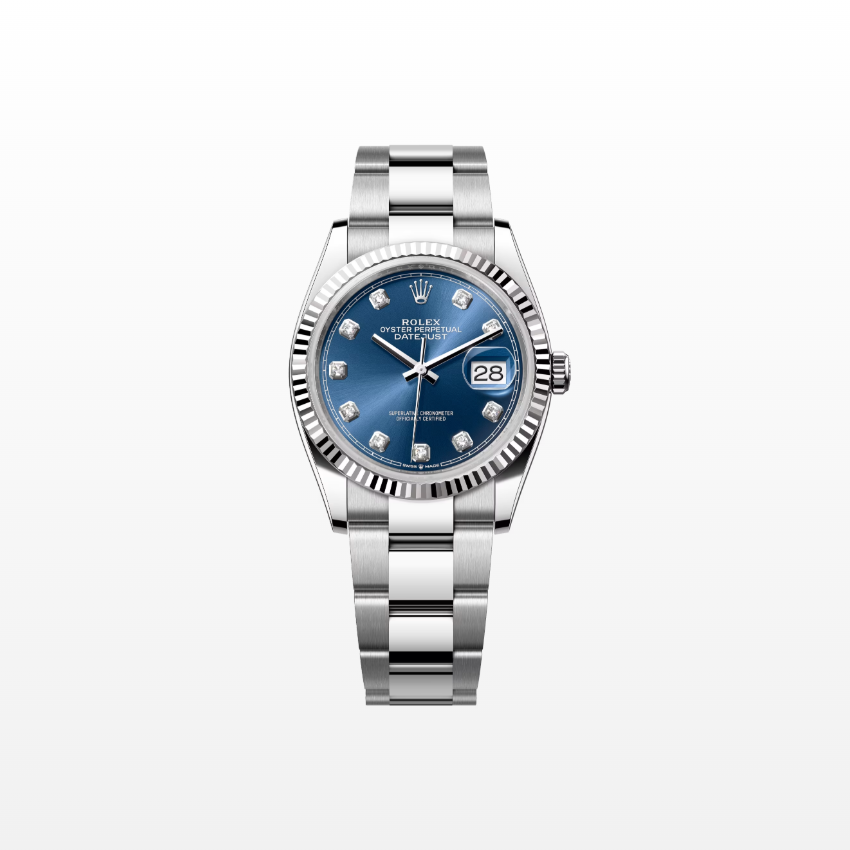 Rolex Datejust 36mm, Stainless Steel, Blue Diamond, Oyster, Ref# 126234-0038, dated 2025