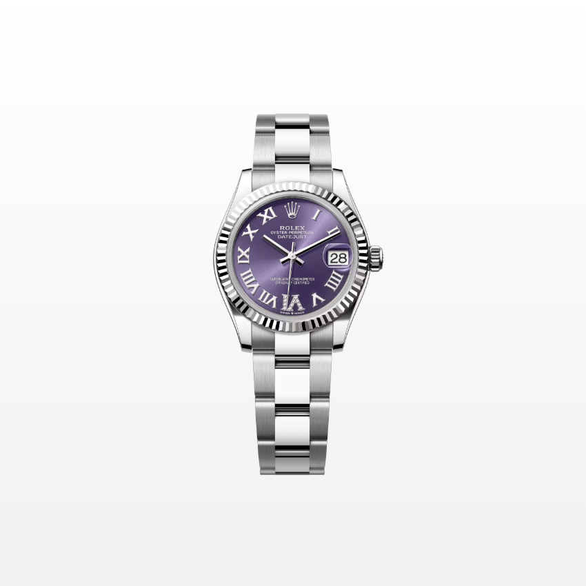 Rolex Datejust 31mm, Stainless Steel, Purple Roman VI Diamond, Oyster, Ref# 278274-0025, dated 2025