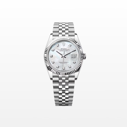 Rolex Datejust 36mm, Stainless Steel, Mother of Pearl Diamond, Jubilee, Ref# 126234-0019, dated 2025