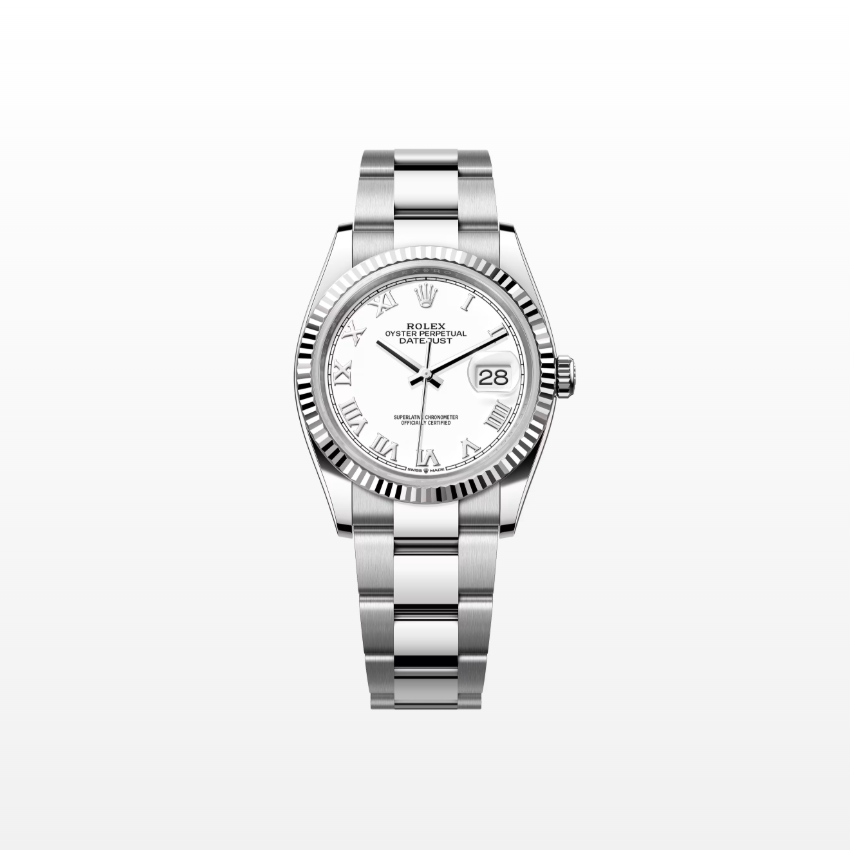 Rolex Datejust 36mm, Stainless Steel, White Roman, Oyster, Ref# 126234-0026, dated 2025