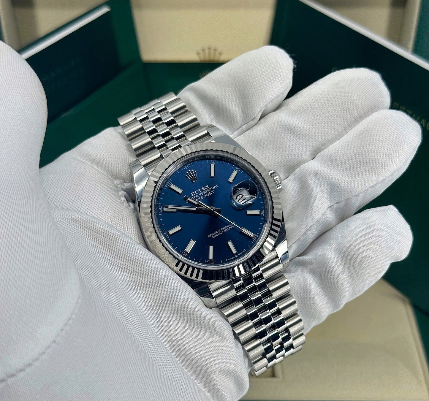 Rolex Datejust 41mm, Stainless Steel, Blue, Jubilee, Ref# 126334-0002, dated 2024