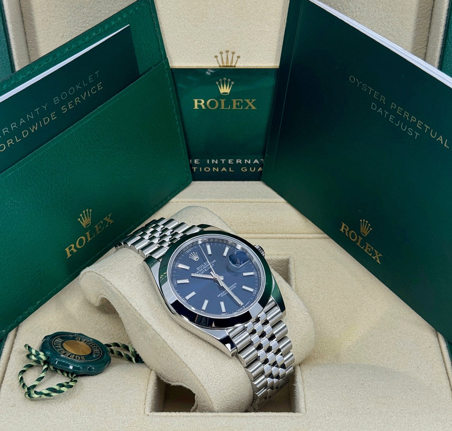 Rolex Datejust 41mm, Stainless Steel, Blue, Jubilee, Ref# 126300-0002, dated 2024