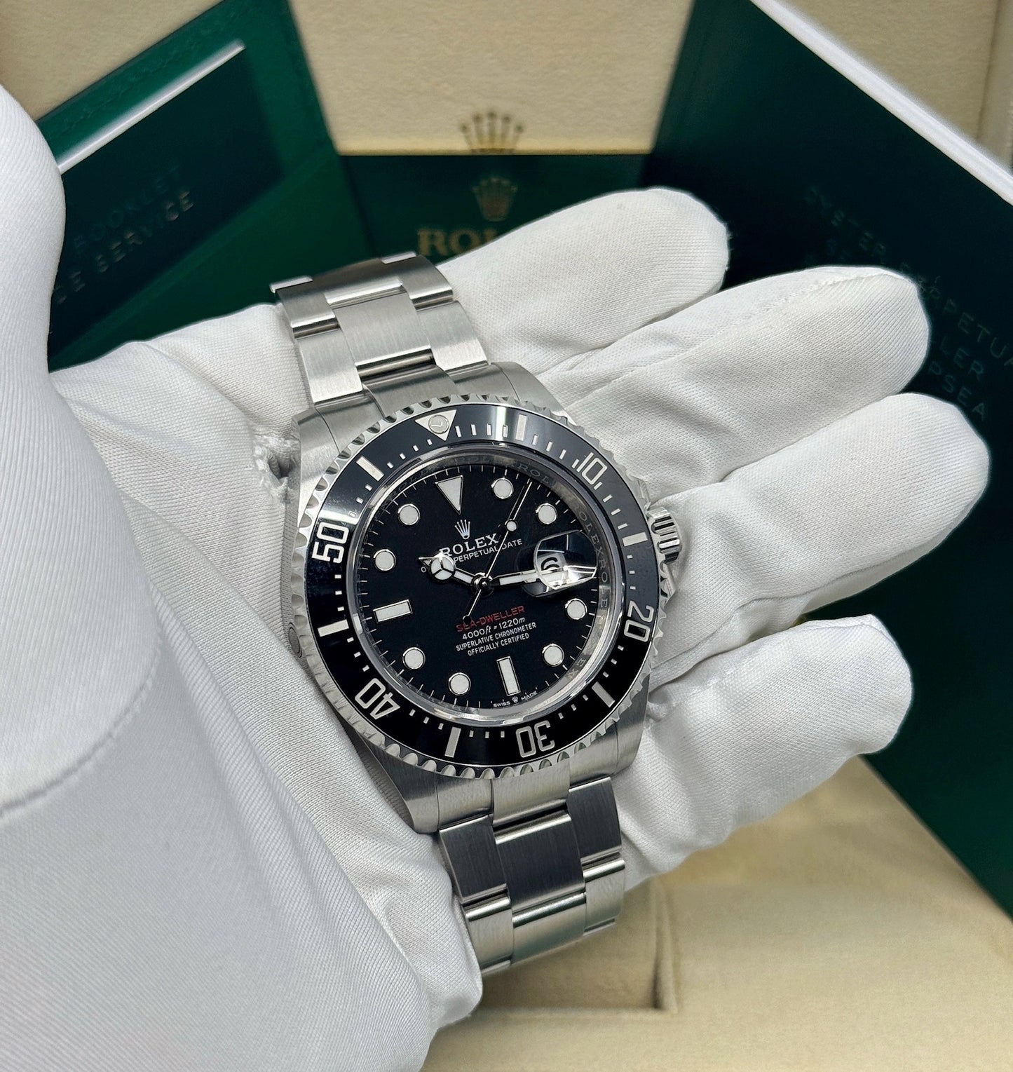 Rolex Sea-Dweller 43mm, Stainless Steel, Red Letters, Black, Ref# 126600, dated 2024