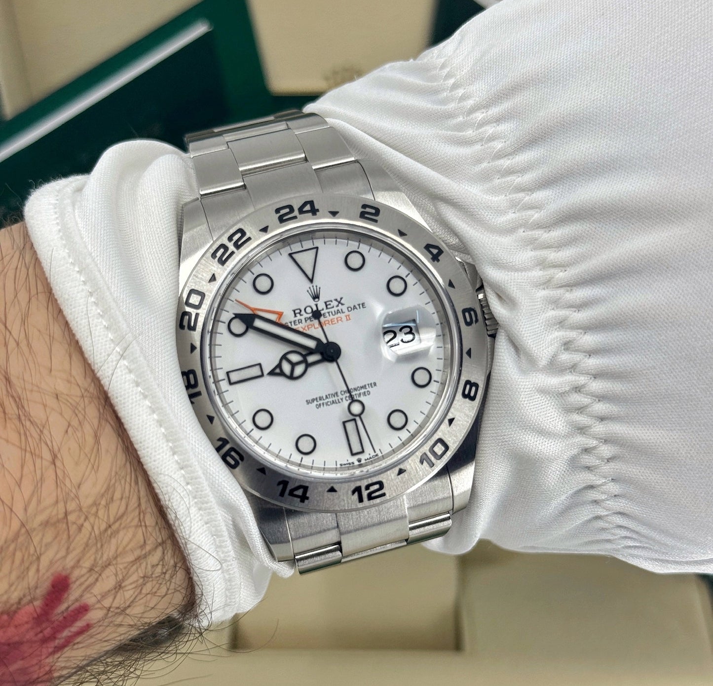 Rolex Explorer II, 42mm, Stainless Steel, Polar, White, Ref# 226570-0001, dated 2024