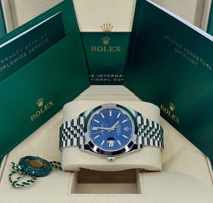 Rolex Datejust 41mm, Stainless Steel, Blue, Jubilee, Ref# 126300-0002, dated 2024