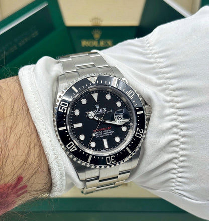 Rolex Sea-Dweller 43mm, Stainless Steel, Red Letters, Black, Ref# 126600, dated 2024