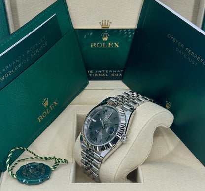 Rolex Datejust 41mm, Stainless Steel, Wimbledon, Slate, Jubilee, Ref# 126334-0022, dated 2024