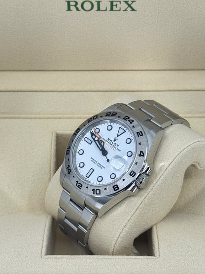 Pre-owned Rolex Explorer II, 42mm, Stainless Steel, Polar, White, Ref# 226570-0001, dated 2023