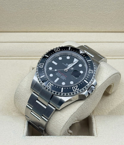 Pre-owned Rolex Sea-Dweller 43mm, Stainless Steel, Red Letters, Black, Ref# 126600, dated 2023