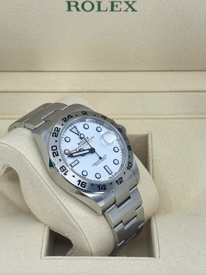 Pre-owned Rolex Explorer II, 42mm, Stainless Steel, Polar, White, Ref# 226570-0001, dated 2023