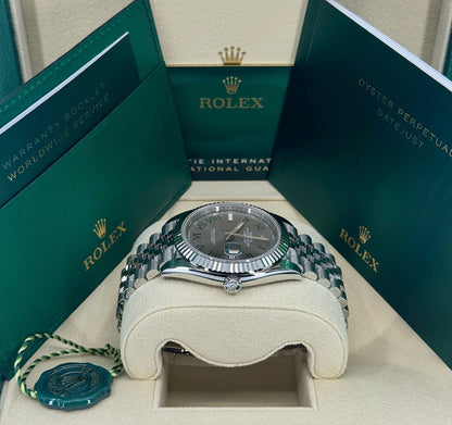 Rolex Datejust 41mm, Stainless Steel, Wimbledon, Slate, Jubilee, Ref# 126334-0022, dated 2024