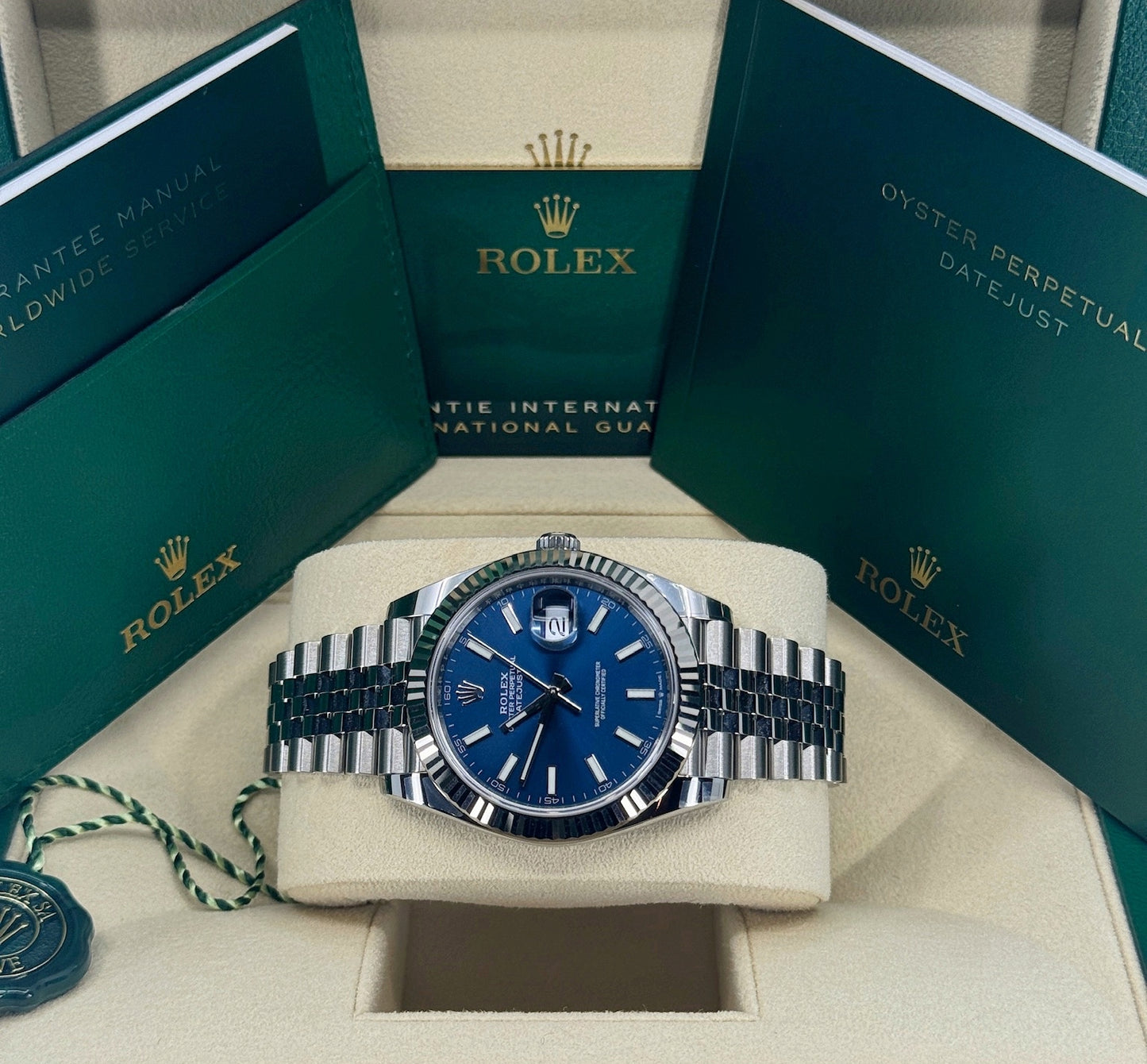 Rolex Datejust 41mm, Stainless Steel, Blue, Jubilee, Ref# 126334-0002, dated 2024