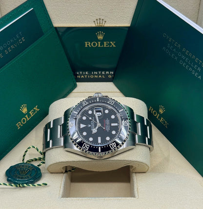 Rolex Sea-Dweller 43mm, Stainless Steel, Red Letters, Black, Ref# 126600, dated 2024