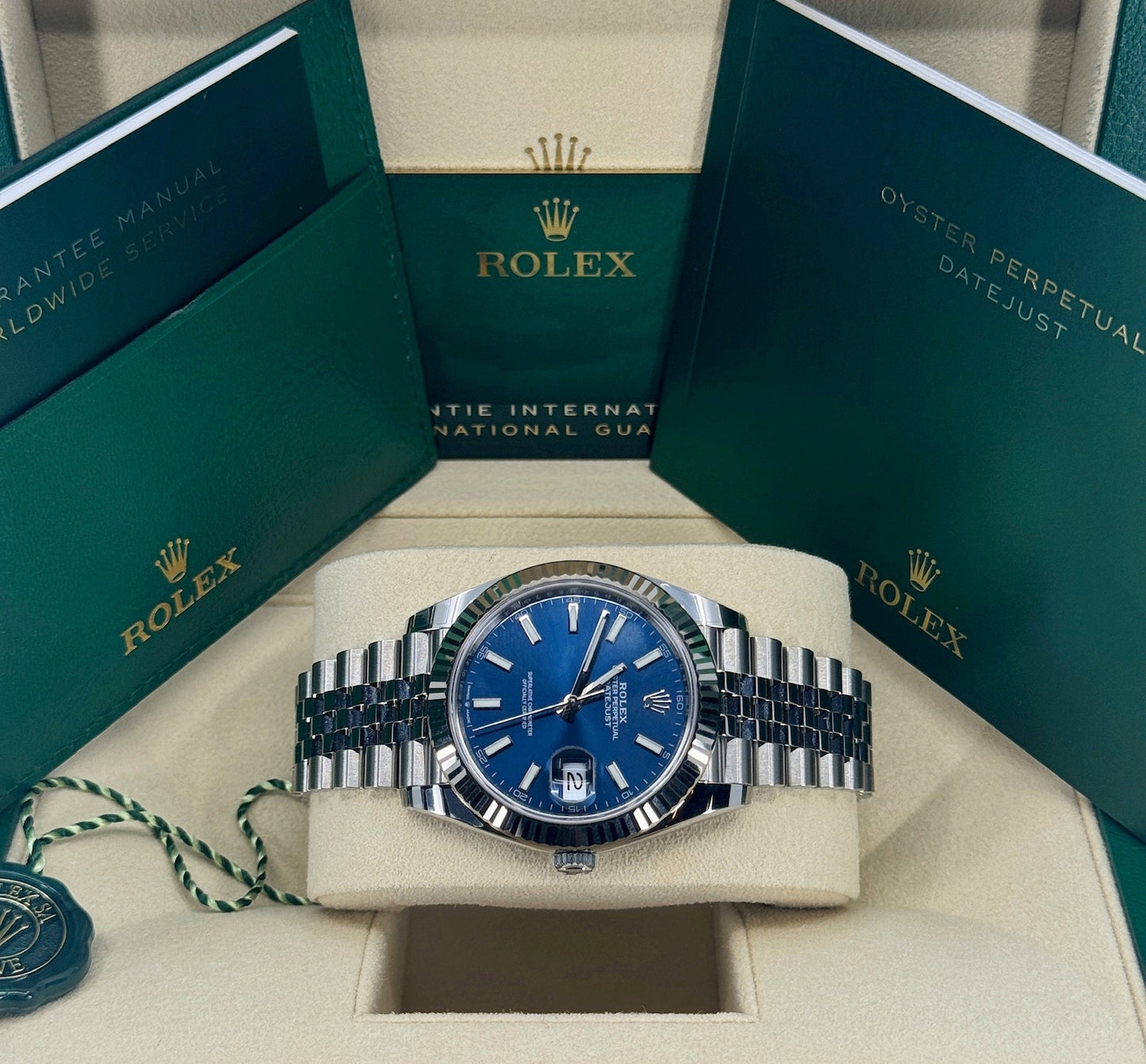 Rolex Datejust 41mm, Stainless Steel, Blue, Jubilee, Ref# 126334-0002, dated 2024