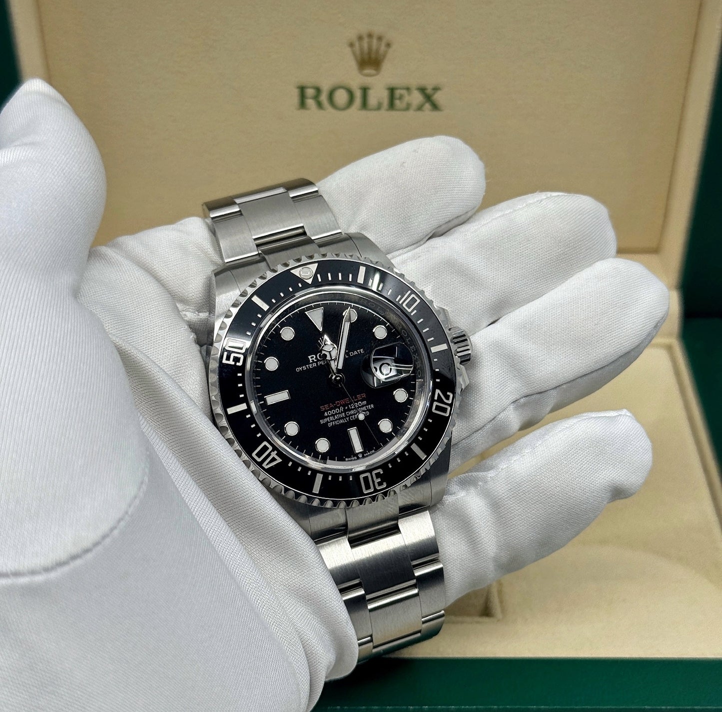 Pre-owned Rolex Sea-Dweller 43mm, Stainless Steel, Red Letters, Black, Ref# 126600, dated 2023