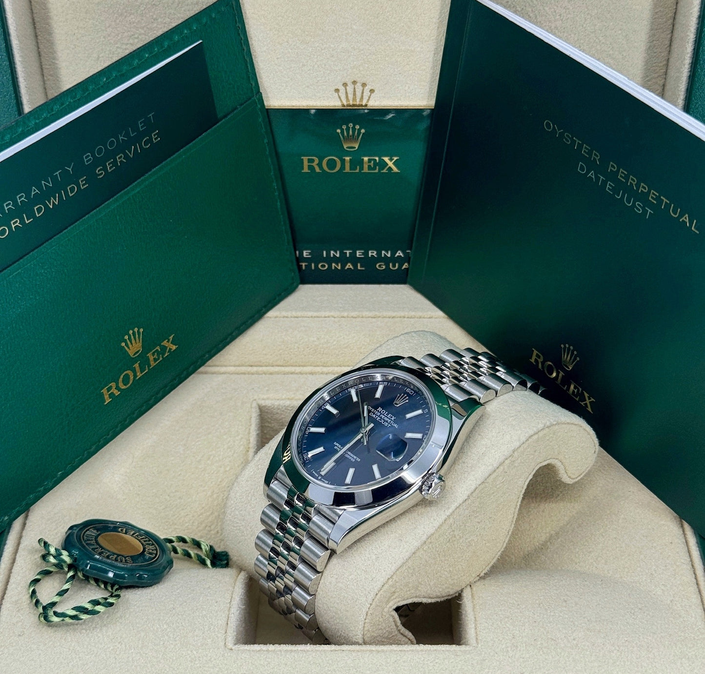 Rolex Datejust 41mm, Stainless Steel, Blue, Jubilee, Ref# 126300-0002, dated 2024