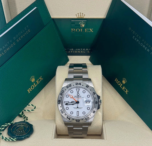 Rolex Explorer II, 42mm, Stainless Steel, Polar, White, Ref# 226570-0001, dated 2024