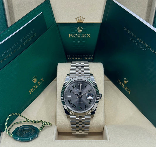 Rolex Datejust 41mm, Stainless Steel, Wimbledon, Slate, Jubilee, Ref# 126334-0022, dated 2024