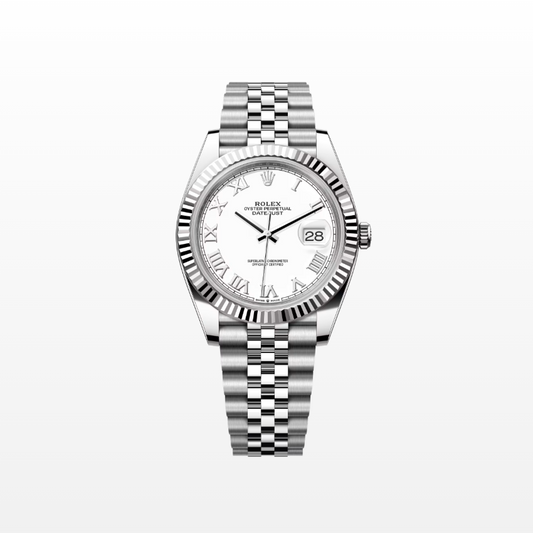 Rolex Datejust 41mm, Stainless Steel, White Roman, Jubilee, Ref# 126334-0024, dated 2025