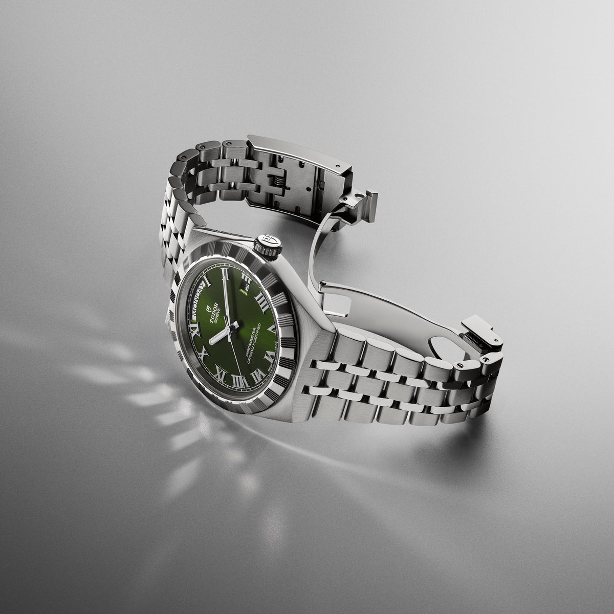 Tudor Royal 40mm, Stainless Steel, Green Roman, Ref# 2840D1A0-0003, dated 2026