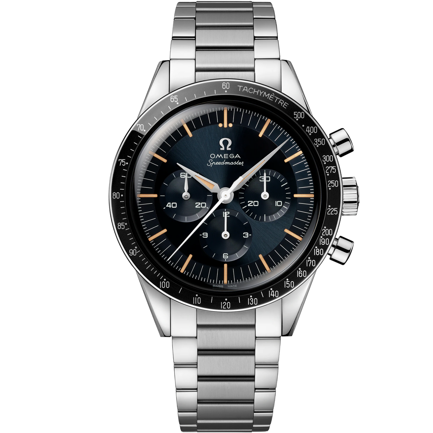 Omega Speedmaster, First in Space, 39.7mm, Stainless Steel, Blue‑Grey, Ref# 310.30.40.50.06.001, dated 2025