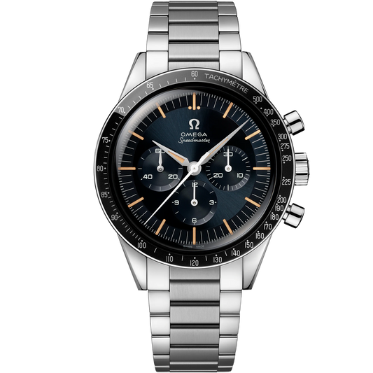 Omega Speedmaster, First in Space, 39.7mm, Stainless Steel, Blue‑Grey, Ref# 310.30.40.50.06.001, dated 2025
