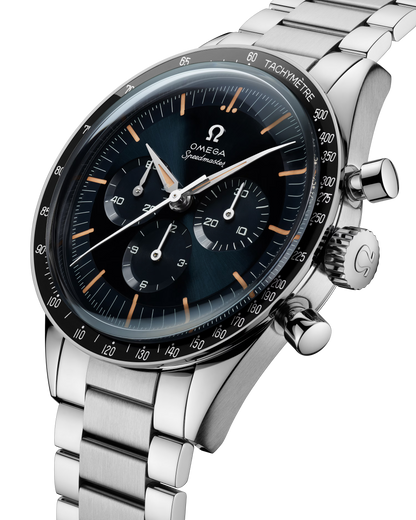 Omega Speedmaster, First in Space, 39.7mm, Stainless Steel, Blue‑Grey, Ref# 310.30.40.50.06.001, dated 2025