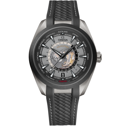 Omega Seamaster Aqua Terra Worldtimer GMT 43mm, Titanium, Grey, Ref# 220.92.43.22.99.001, dated 2025