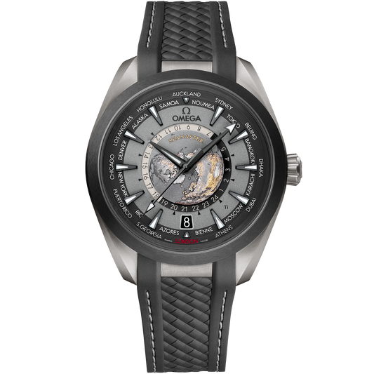 Omega Seamaster Aqua Terra Worldtimer GMT 43mm, Titanium, Grey, Ref# 220.92.43.22.99.001, dated 2025