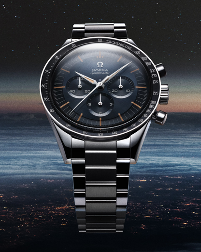 Omega Speedmaster, First in Space, 39.7mm, Stainless Steel, Blue‑Grey, Ref# 310.30.40.50.06.001, dated 2025