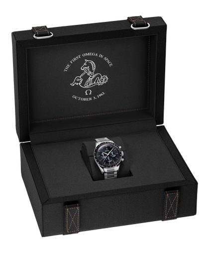 Omega Speedmaster, First in Space, 39.7mm, Stainless Steel, Blue‑Grey, Ref# 310.30.40.50.06.001, dated 2025
