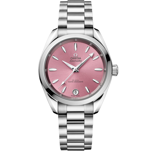 Omega Seamaster Aqua Terra Shades 34mm, Steel, Pink, Ref# 220.10.34.20.10.003, dated 2026
