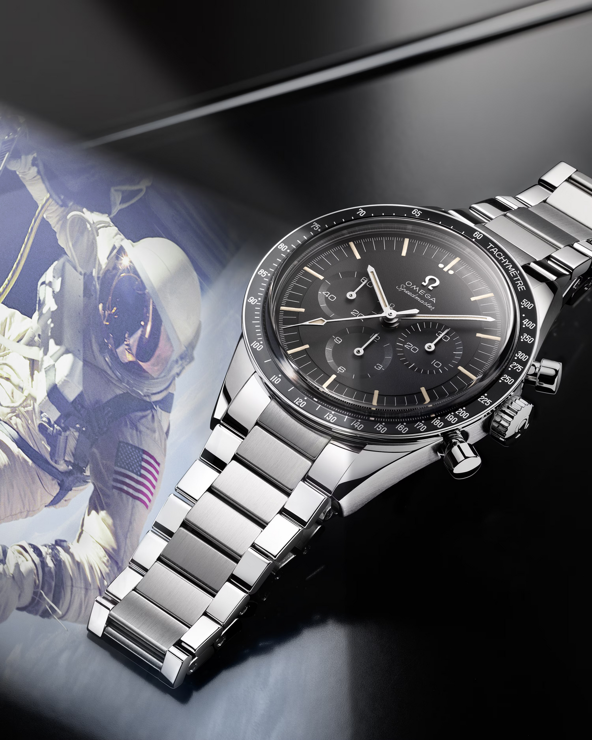 Omega Speedmaster Calibre 321, 39.7mm, Stainless Steel, Black, "Ed White", Ref# 311.30.40.30.01.001, dated 2026