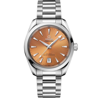Omega Seamaster Aqua Terra Shades 38mm, Steel, Saffron, Ref# 220.10.38.20.12.001, dated 2026