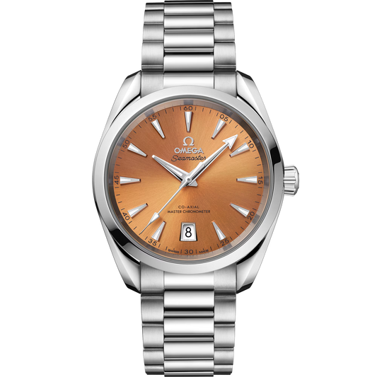 Omega Seamaster Aqua Terra Shades 38mm, Steel, Saffron, Ref# 220.10.38.20.12.001, dated 2026